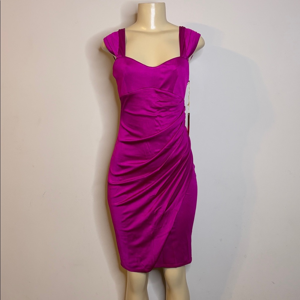Alexia Admor Elegant Ruched Pink Dress Size M
